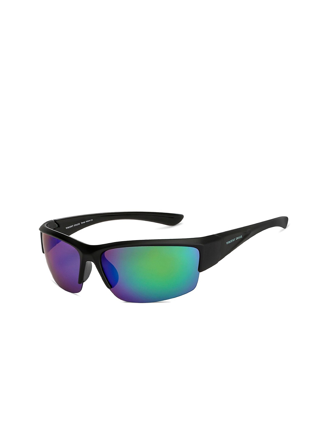 

Vincent Chase Unisex Green Lens & Black Sports Sunglasses with Polarised and UV Protected Lens