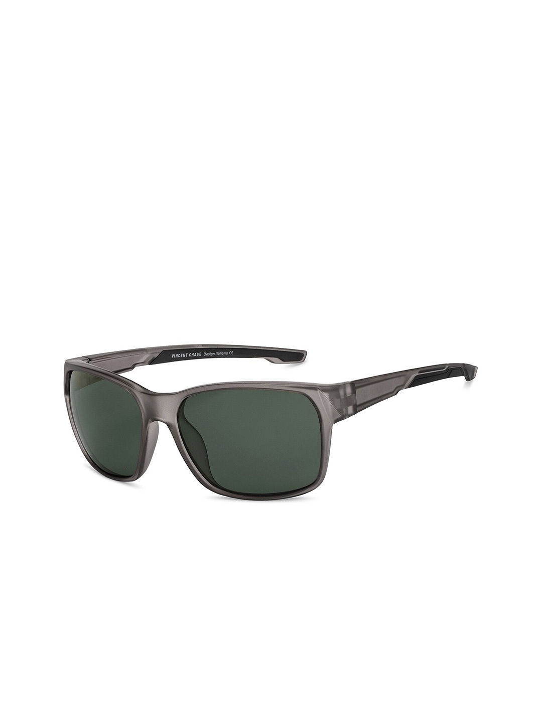 

Vincent Chase by Lenskart Unisex Green Lens & Gunmetal-Toned Sports Sunglasses with UV Protected Lens