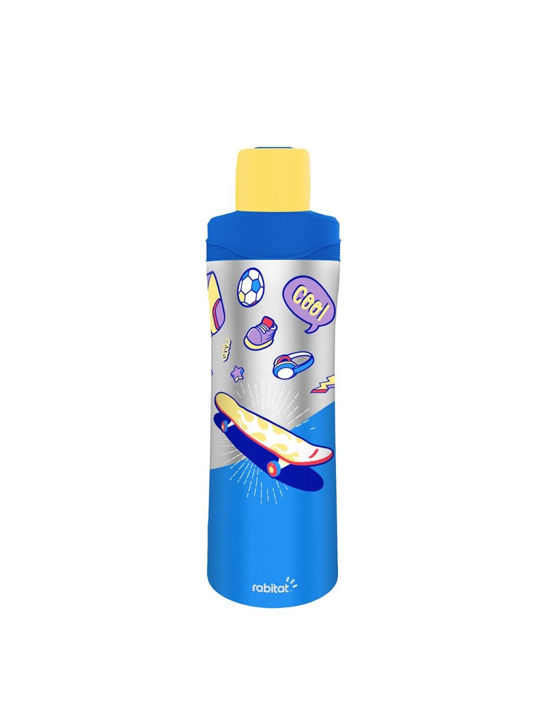 

Rabitat Kids Blue & Yellow Printed BPA Free Sipper Water Bottle