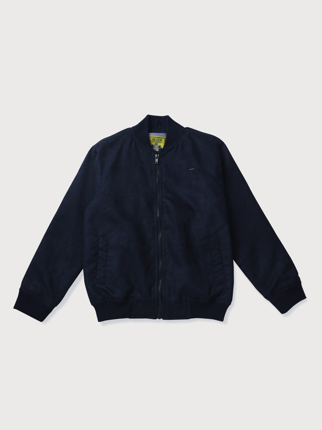 

Gini and Jony Boys Navy Blue Camouflage Checked Bomber Jacket