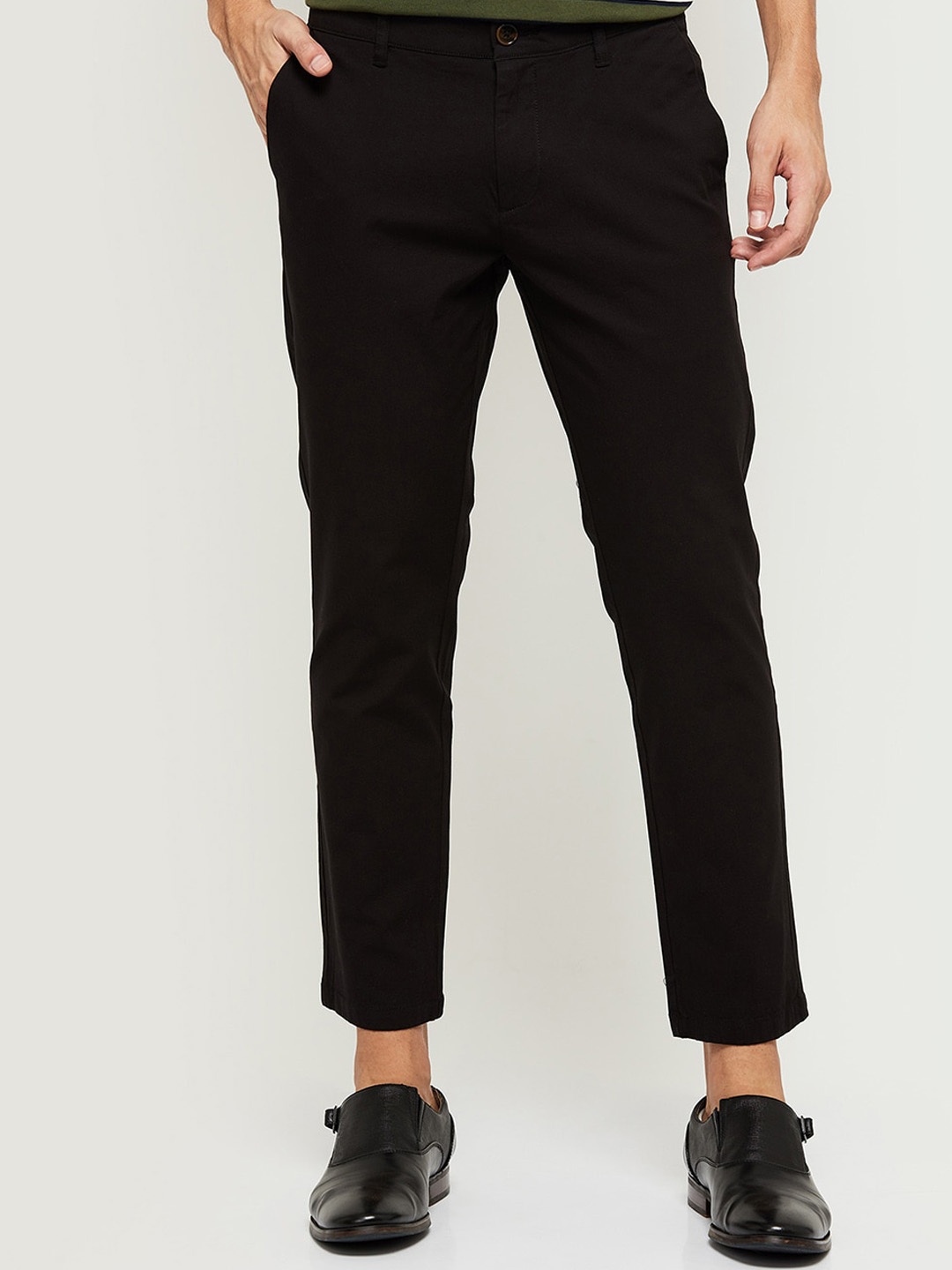 

max Men Black straight fit Trousers