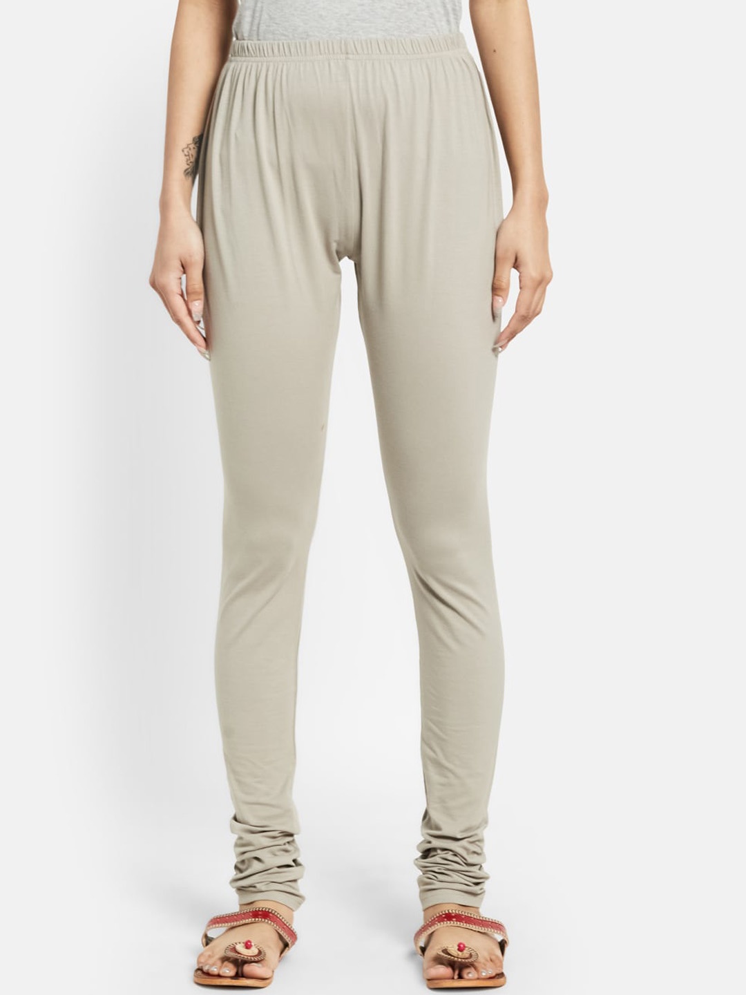 

Fabindia Women Grey Solid Cotton Regular Fit Churidar