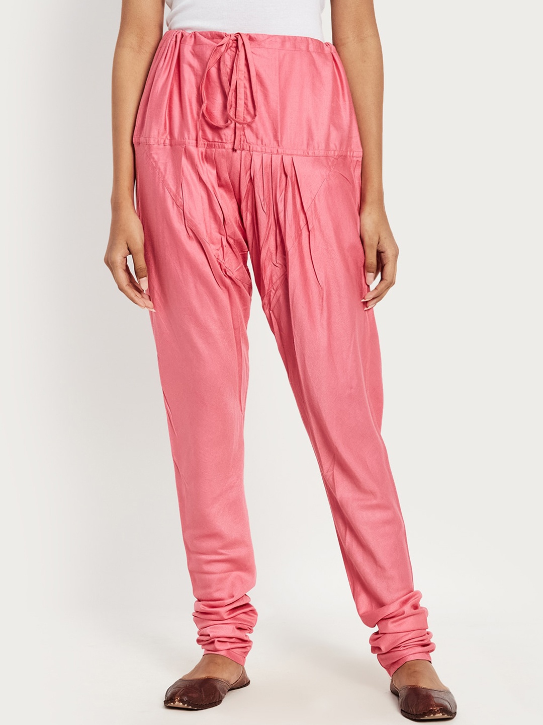 

Fabindia Women Pink Solid Straight-Fit Viscose Rayon Churidar