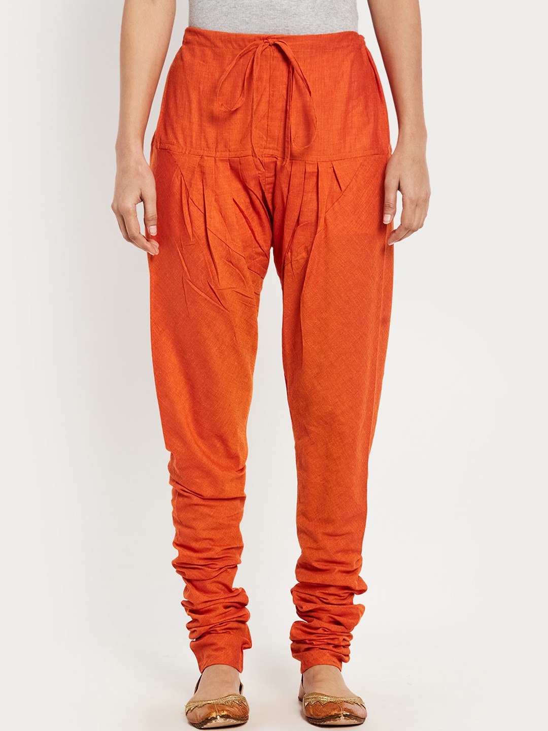 

Fabindia Women Orange Solid Pure Cotton Straight-Fit Churidar