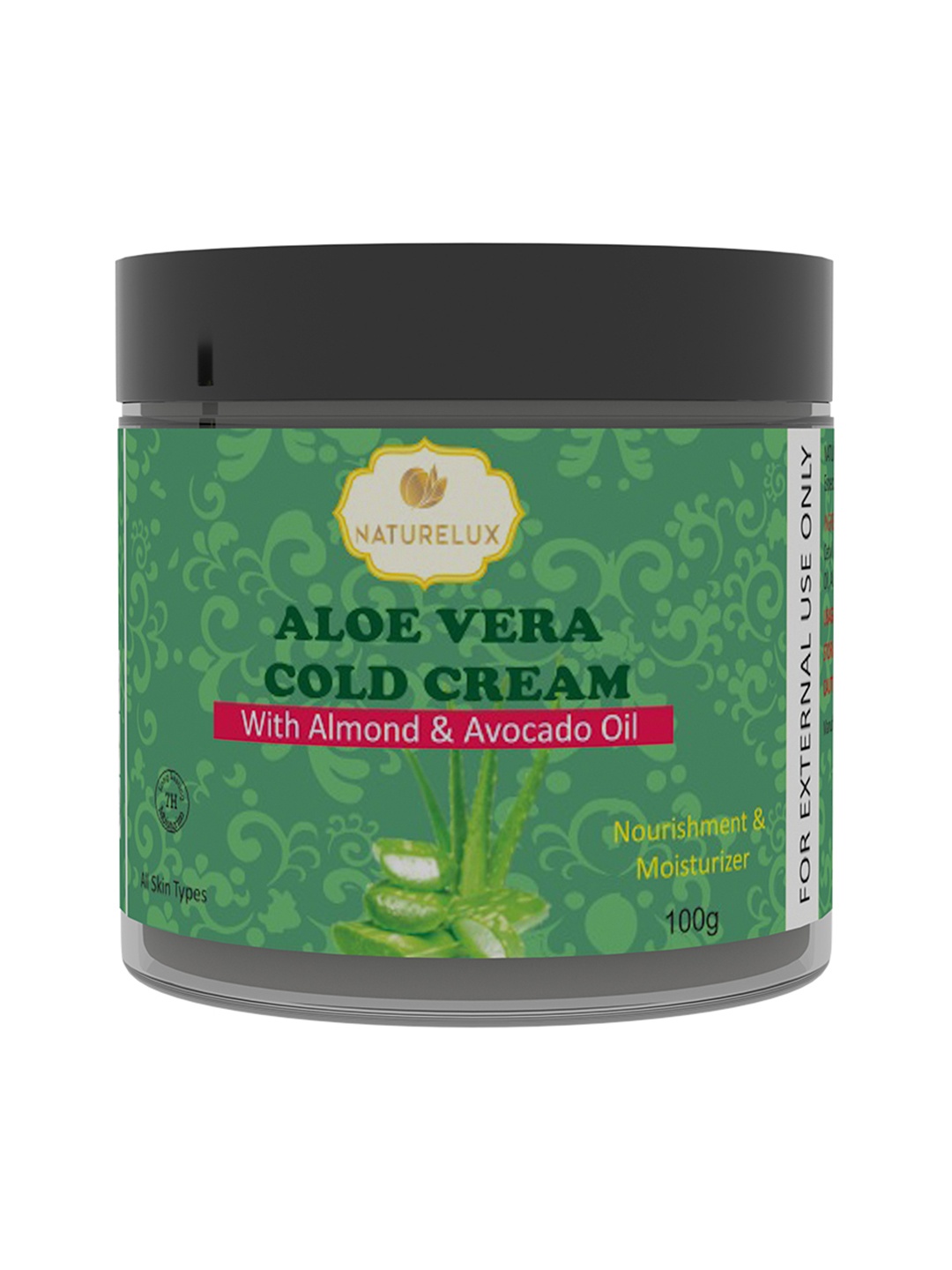 

NATURELUX Nourishing & Moisturising Aloe Vera Cold Cream with Almond & Avocado Oil - 100 g, Green