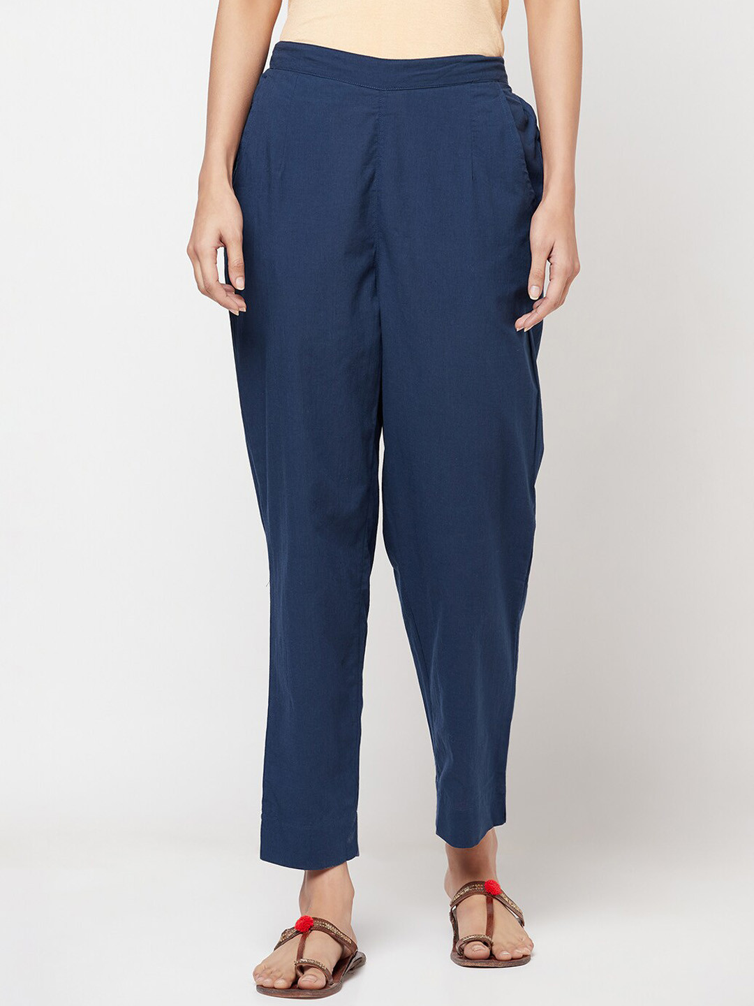 

Fabindia Women Blue Cotton Ethnic Trousers