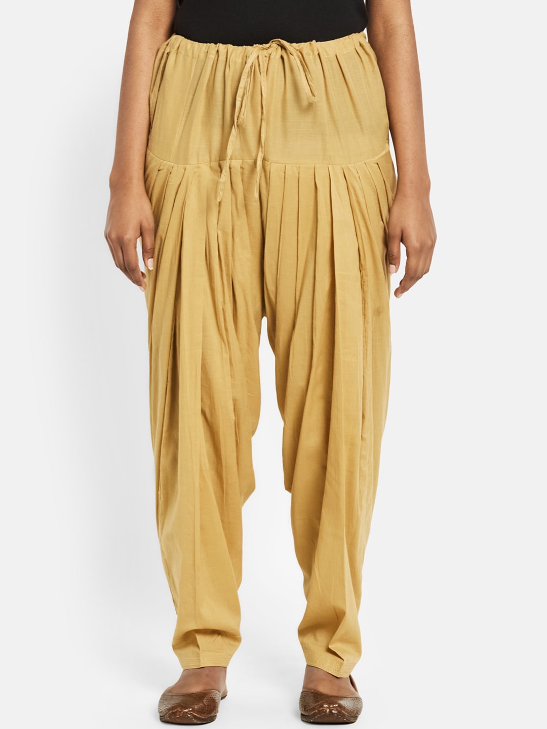 

Fabindia Women Beige Solid Cotton Patiala