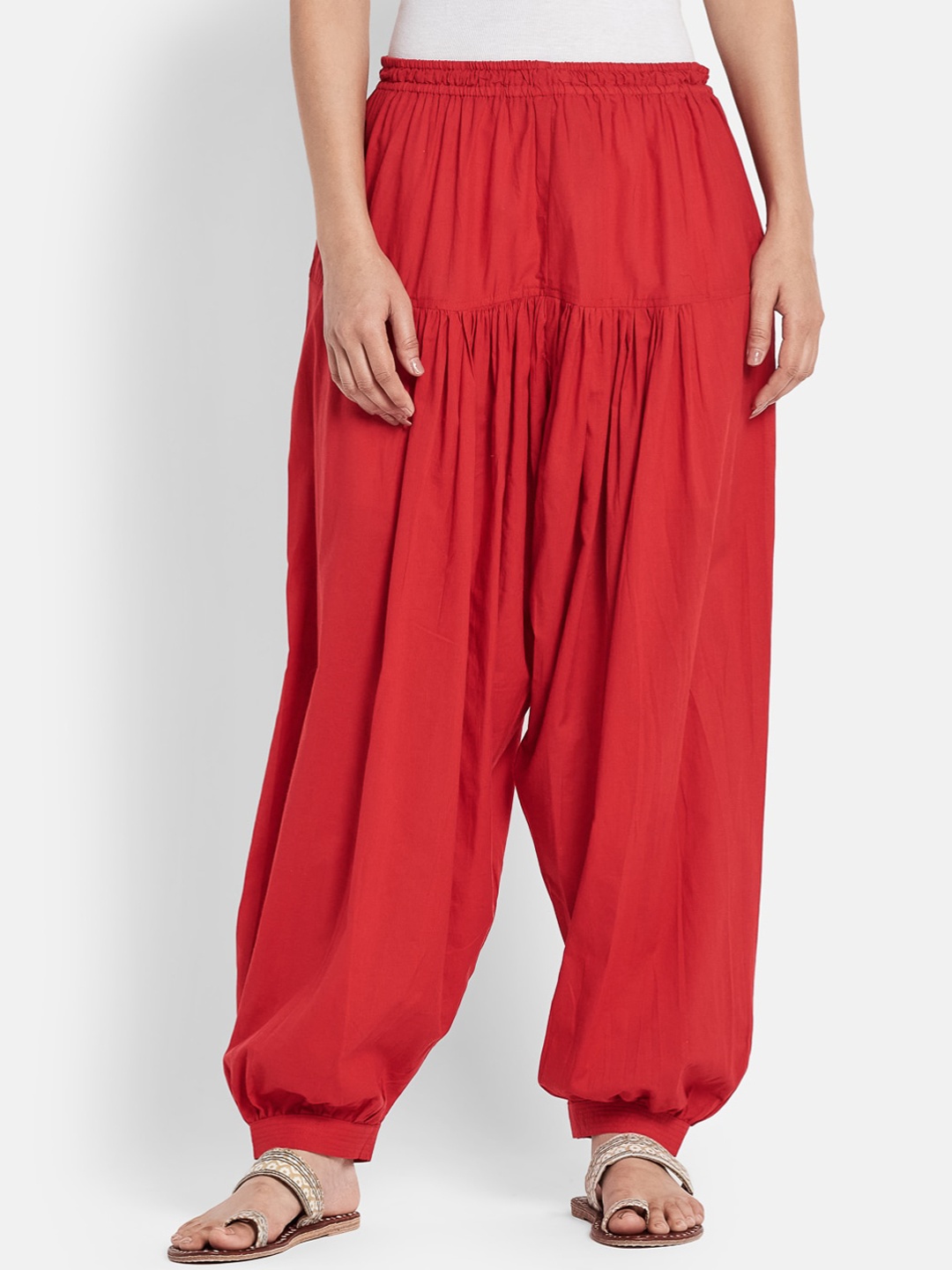 

Fabindia Women Red Solid Pure Cotton Salwar