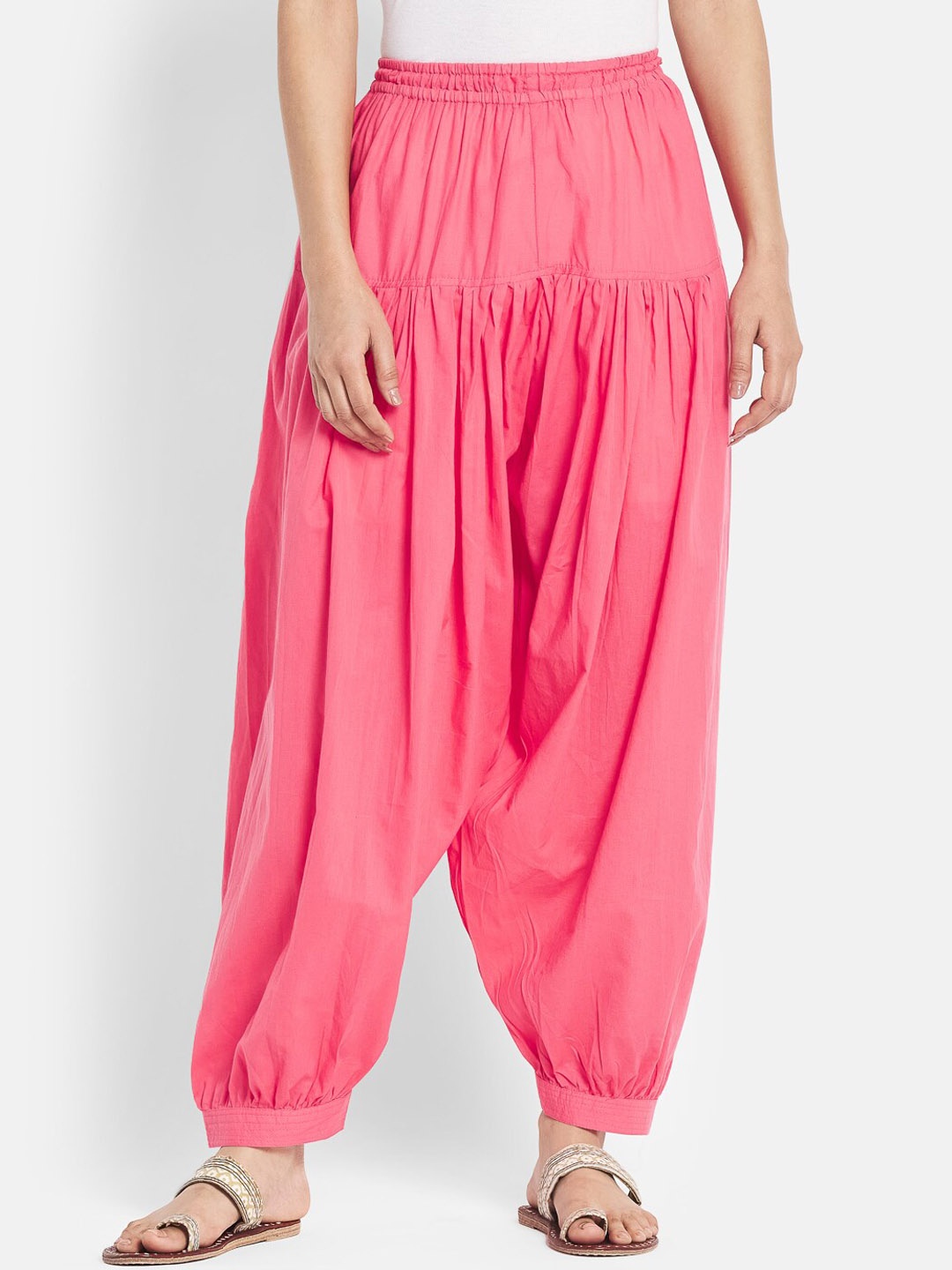 

Fabindia Women Pink Solid Pure Cotton Salwar