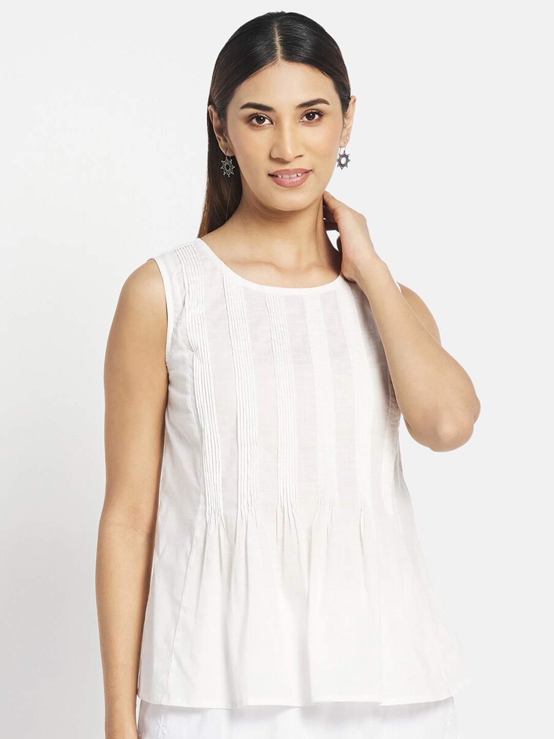 

Fabindia White Striped Top