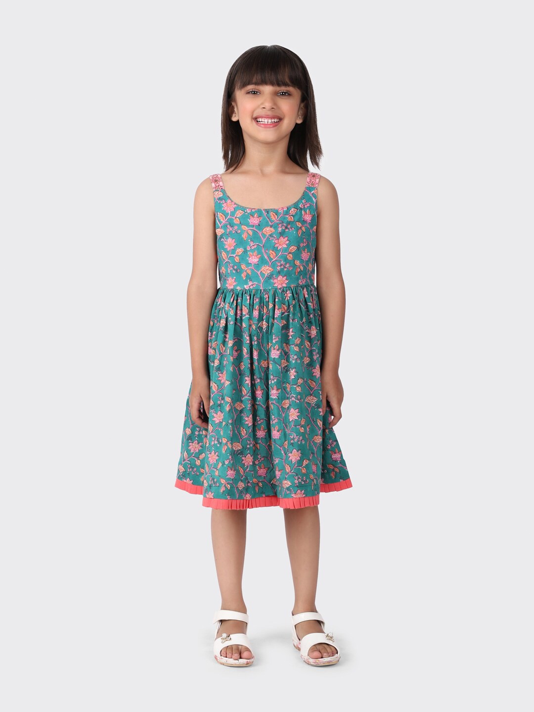 

Fabindia Green Floral Dress