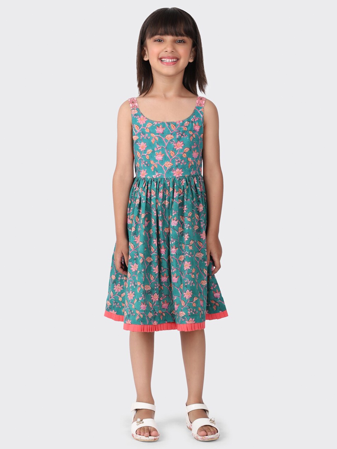 

Fabindia Green Floral Dress