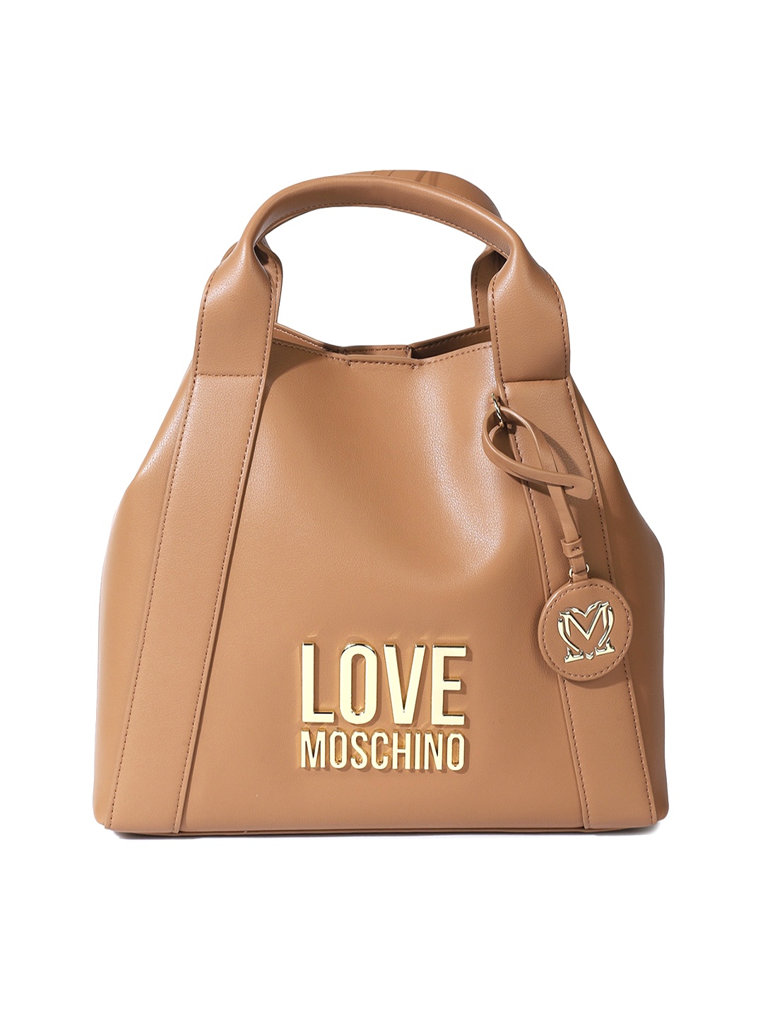 

LOVE MOSCHINO Brown Leather Shopper Tote Bag