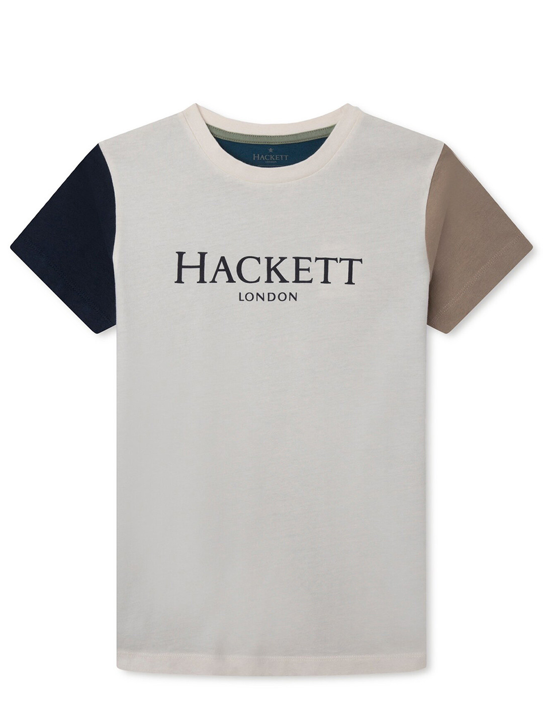 

HACKETT LONDON Boys Off White & Cream-Coloured Typography T-shirt