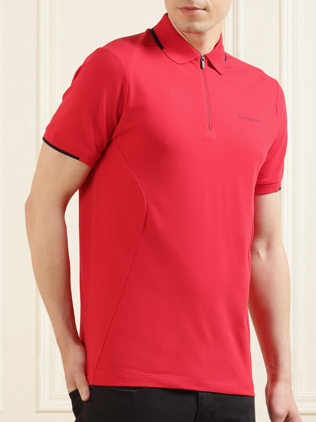

HACKETT LONDON Men Red Polo Collar T-shirt