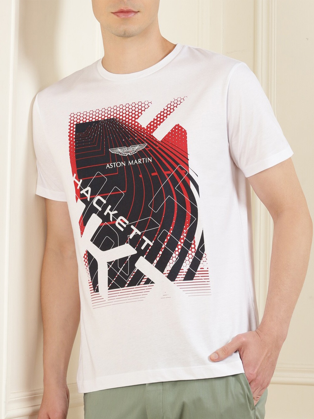 

HACKETT LONDON Men White Typography Printed Pure Cotton T-shirt