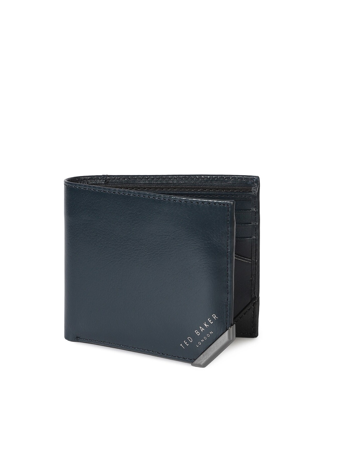 

Ted Baker Men Navy Blue Textured Leather Card Holder