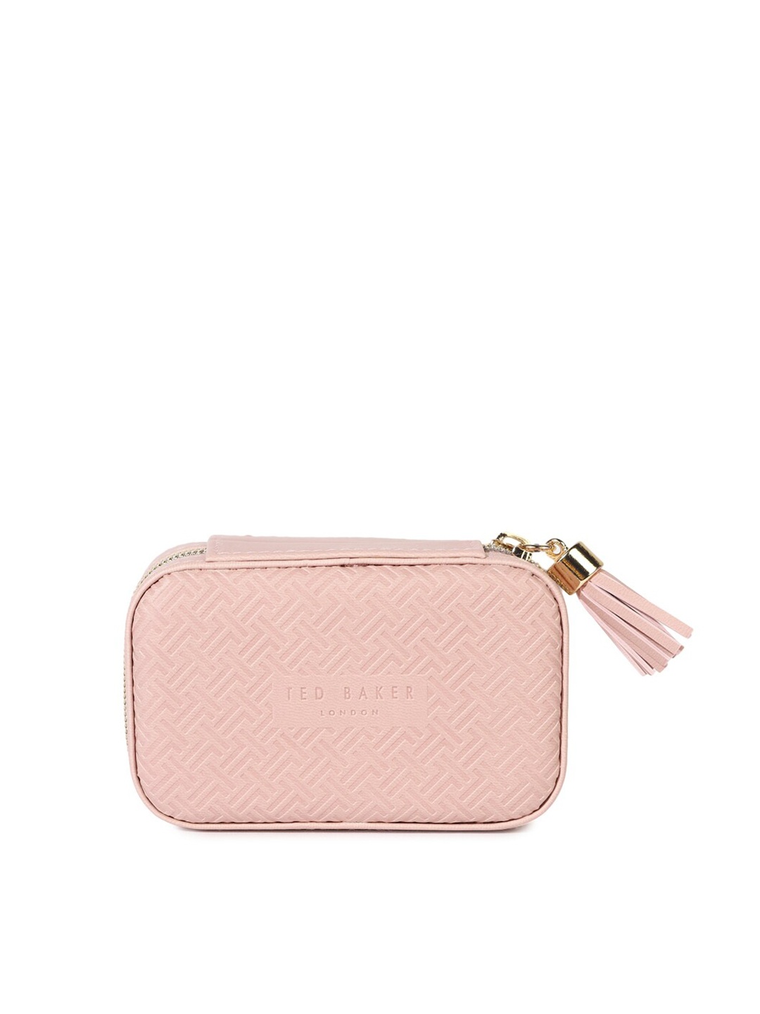 

Ted Baker Pink Textured All-Zipper Jewellery Organizer
