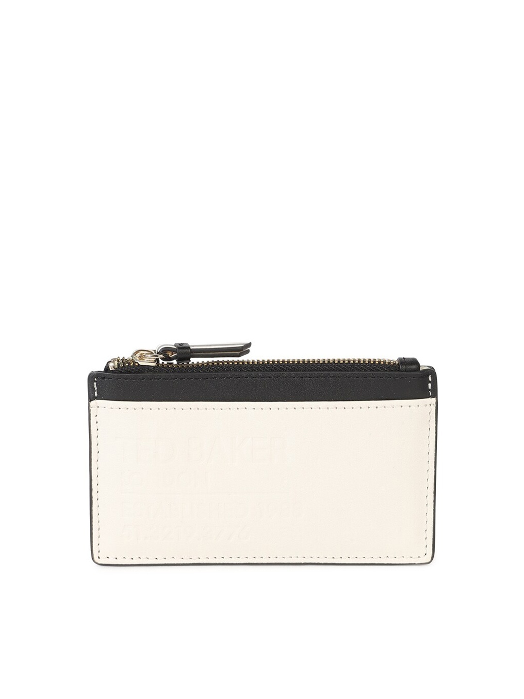 

Ted Baker Women White & Black Colourblocked Leather Coin Purse