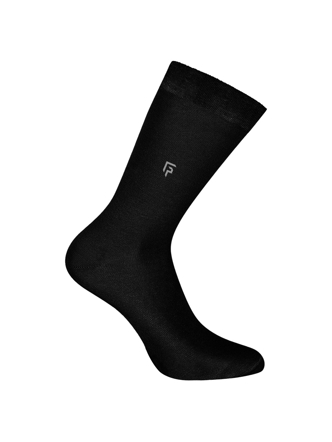 

FOOTPRINT Men Anti Odour Organic Cotton Calf-Length Solid Bamboo Formal Socks, Black