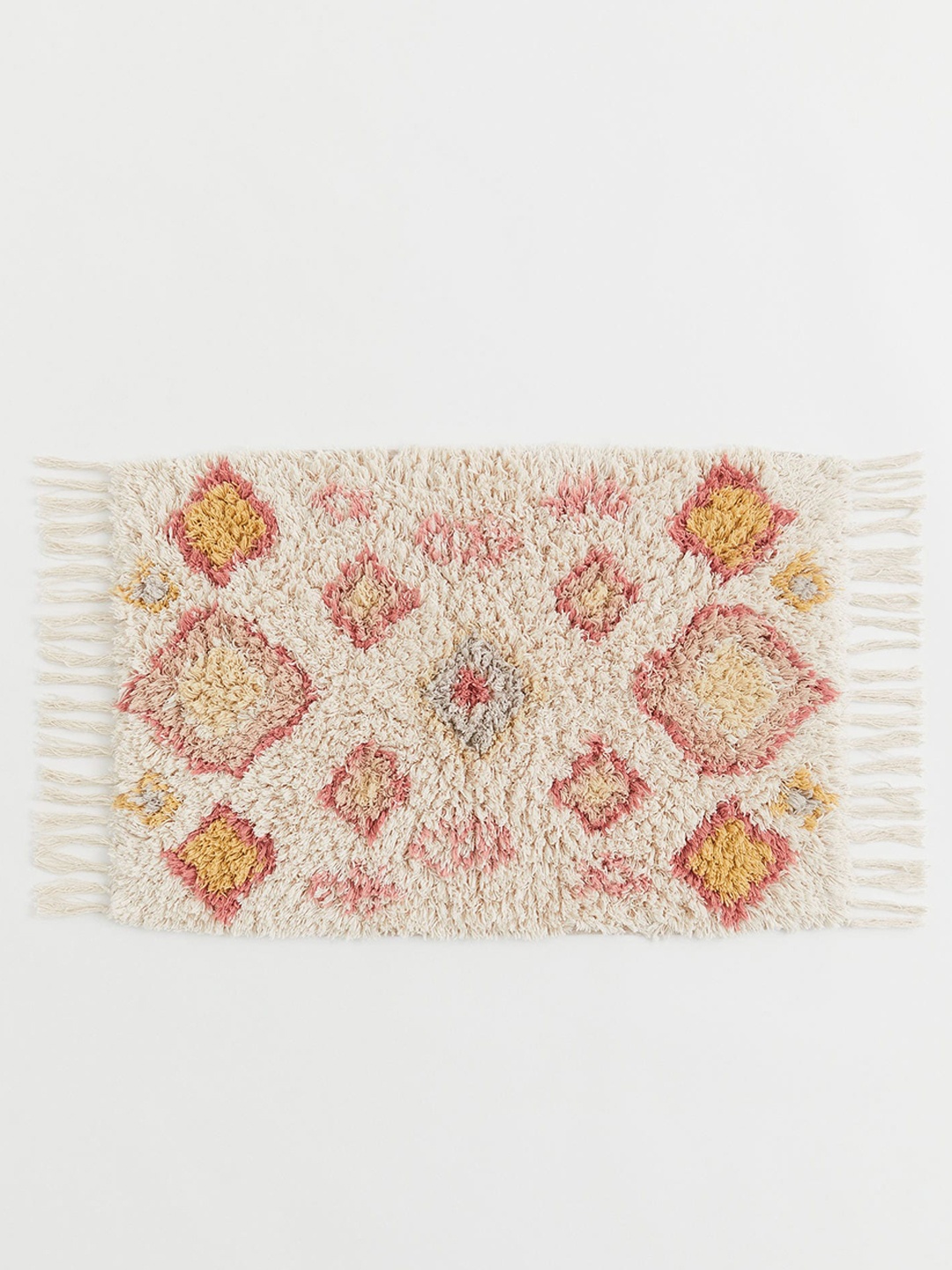 

H&M Beige & Red Deep-pile bath mat 110 GSM