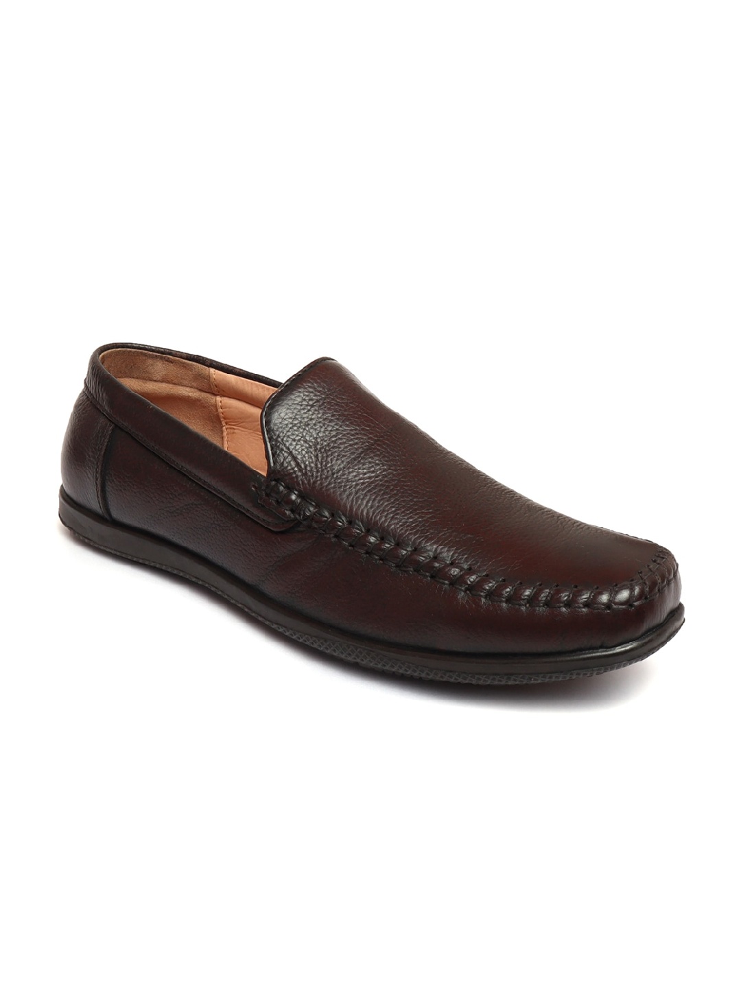 

Zoom Shoes Men Brown Textured Leather Loafers