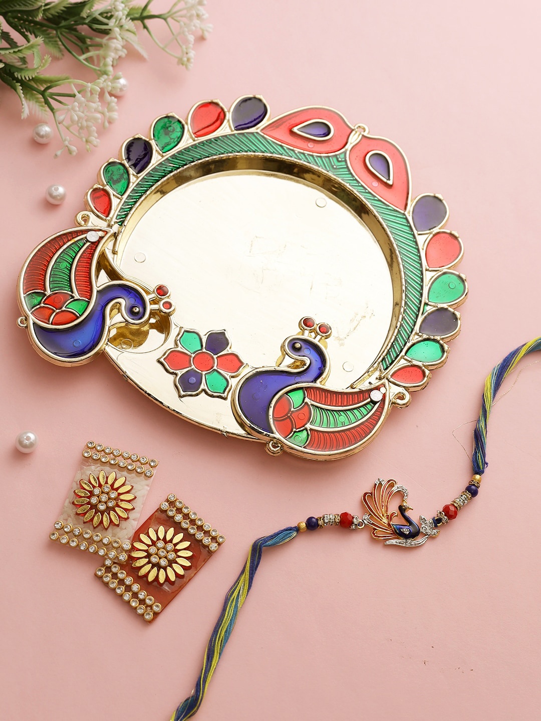 

Aapno Rajasthan Rakhi with Roli Chawal Thali, Multi