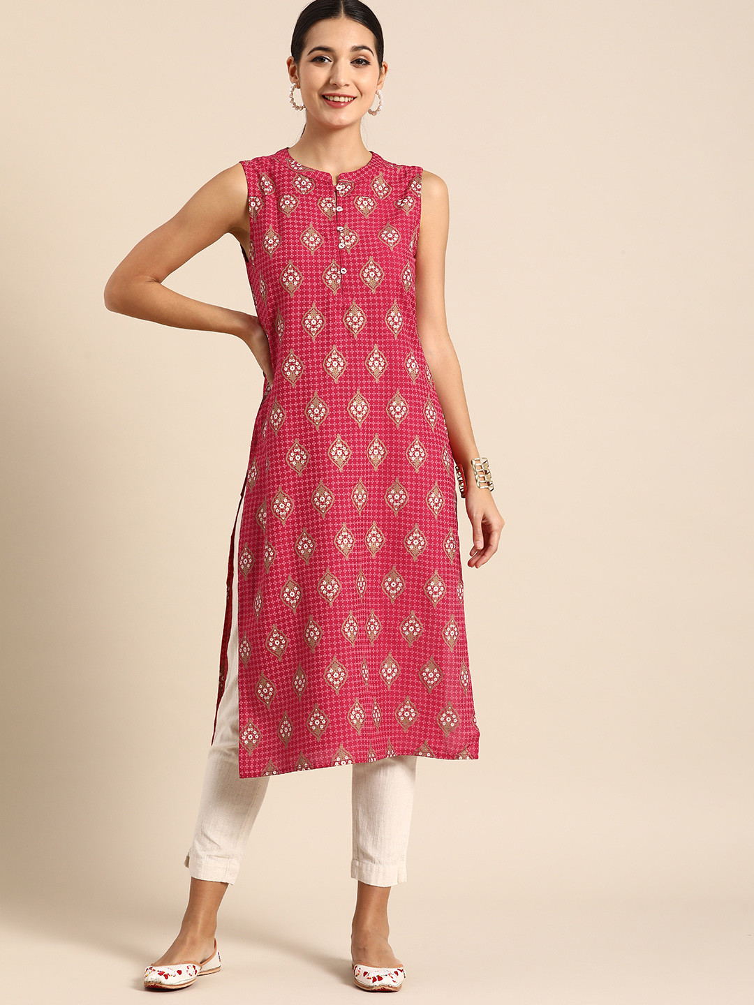 

Anouk Women Pink Ethnic Motifs Printed Kurta