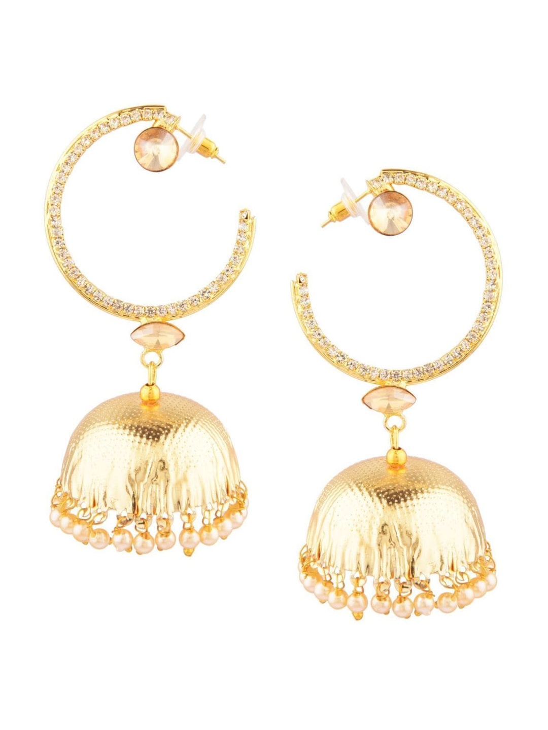 

Efulgenz Gold-Toned Jhumkas Earrings