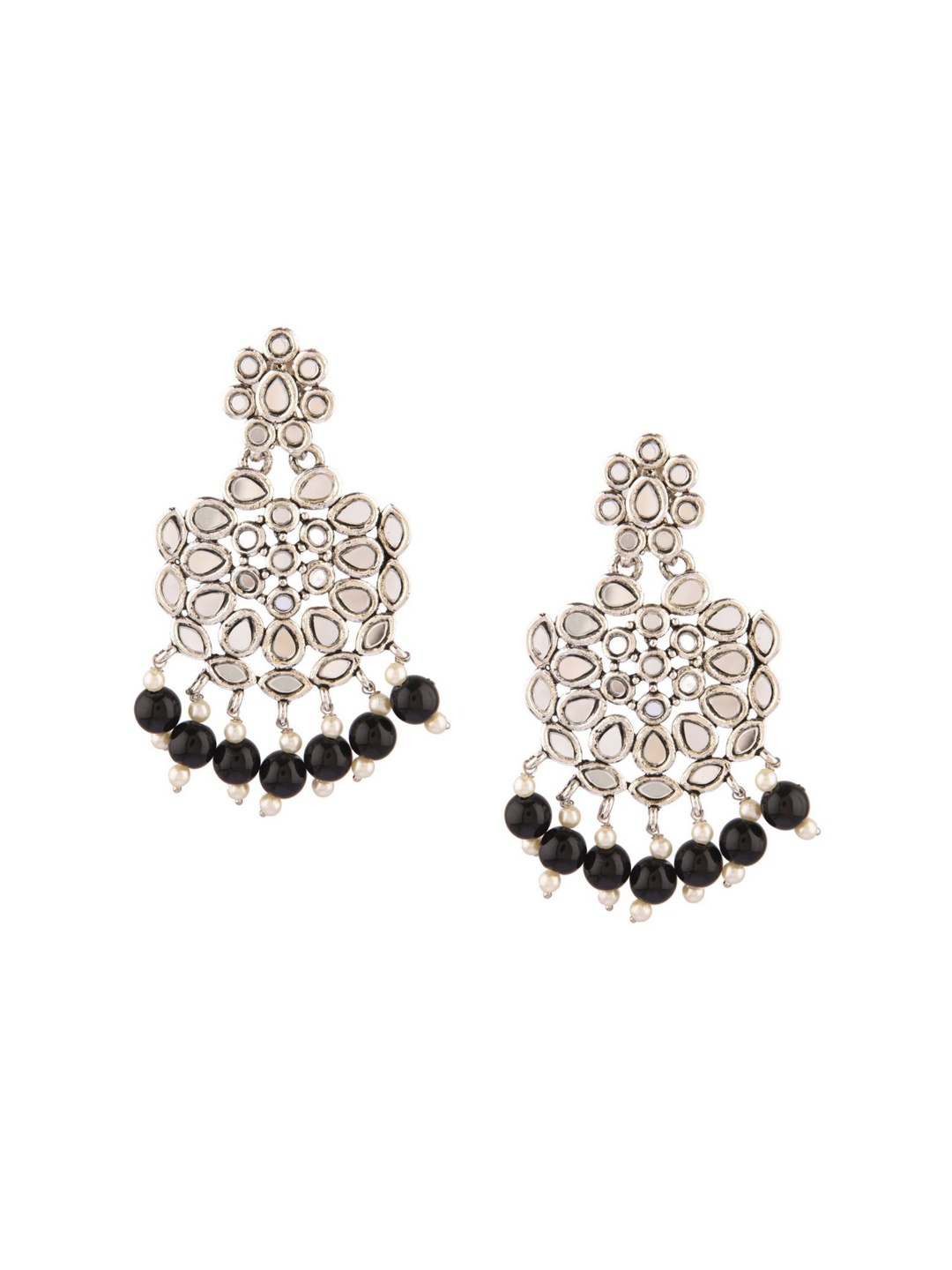 

Efulgenz Black Oval Drop Earrings