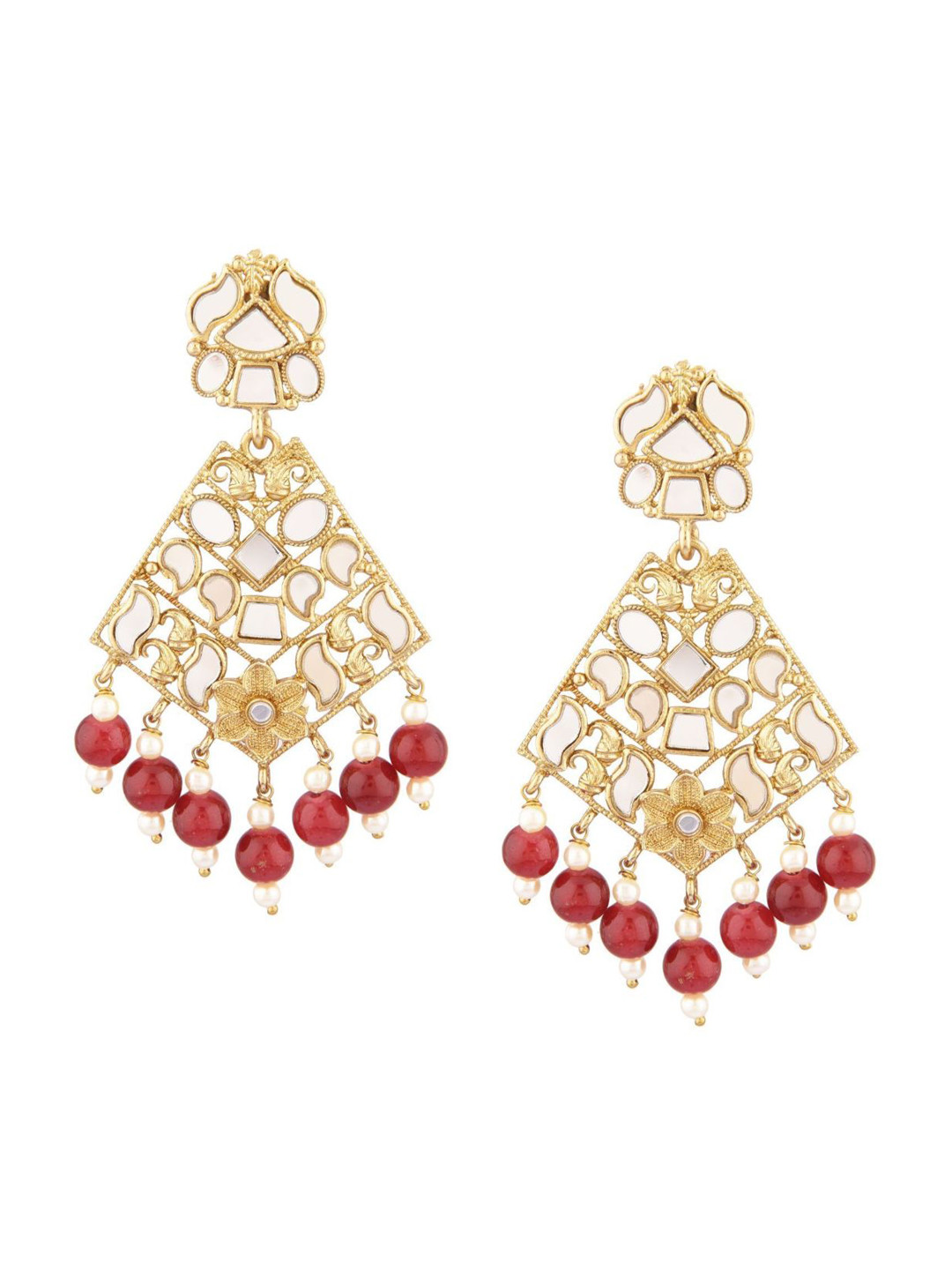 

Efulgenz Maroon Contemporary Drop Earrings