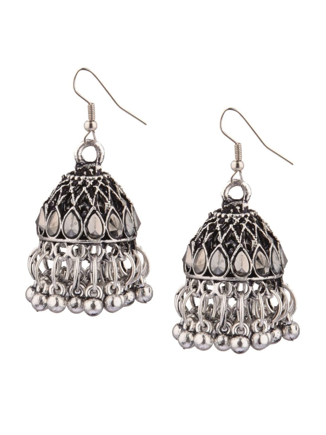 

Efulgenz Black Classic Jhumkas Earrings