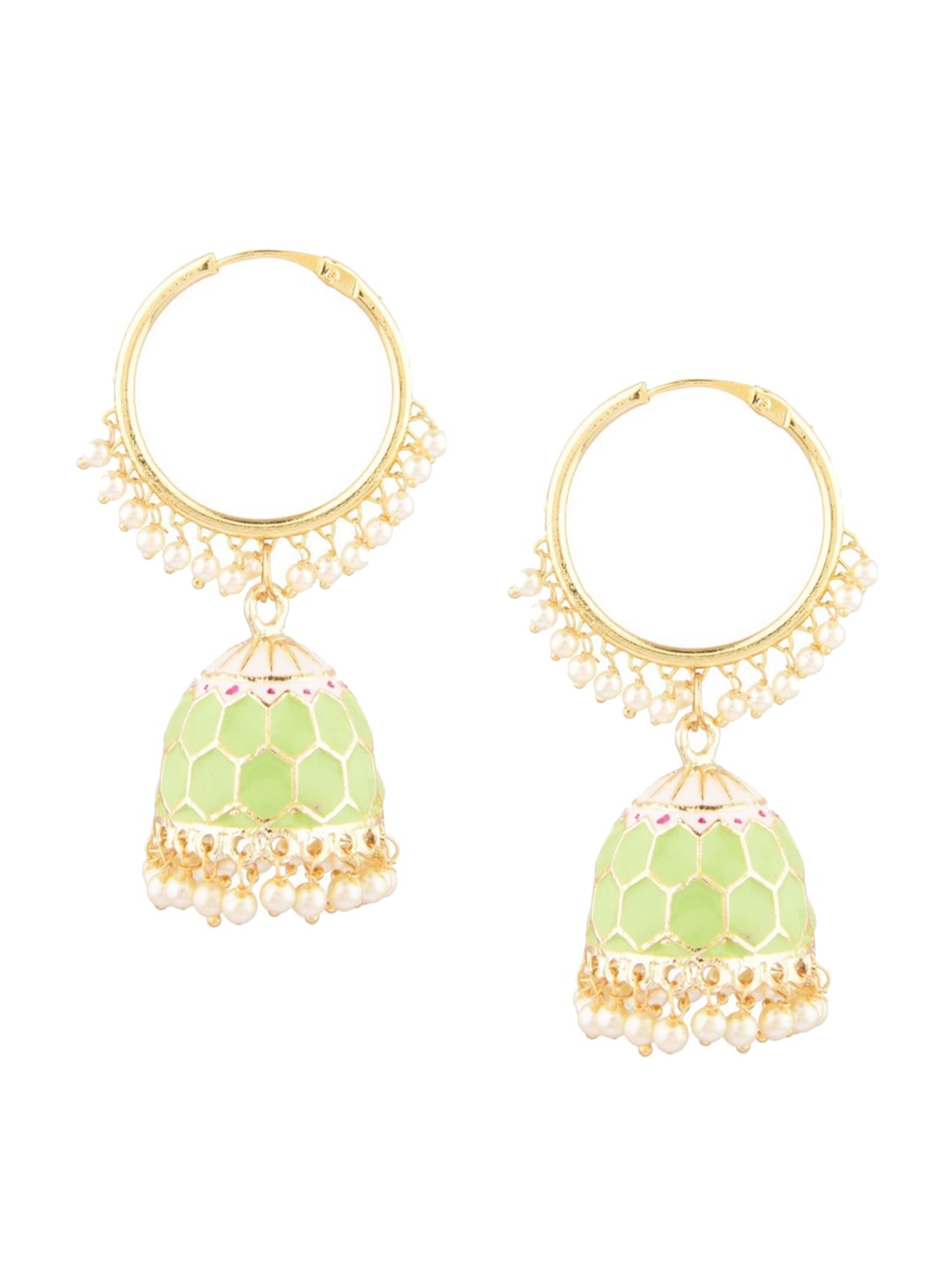 

Efulgenz womens Lime Green Classic Jhumkas Earrings