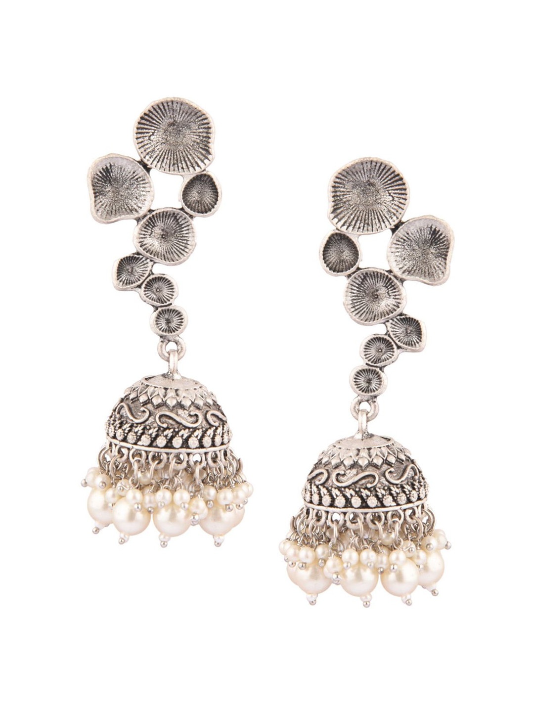 

Efulgenz White Classic Jhumkas Earrings