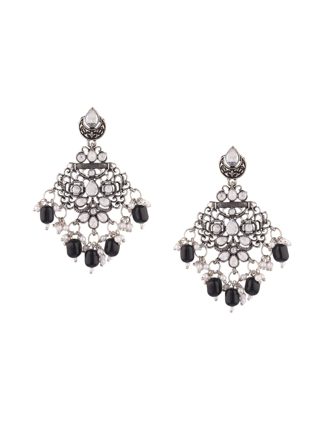 

Efulgenz Black Square Dangle Earrings