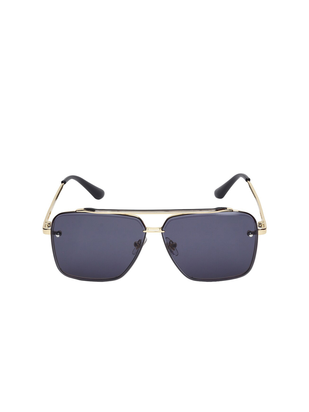 

GARTH Unisex Black Lens & Gold-Toned Square Sunglasses with UV Protected Lens