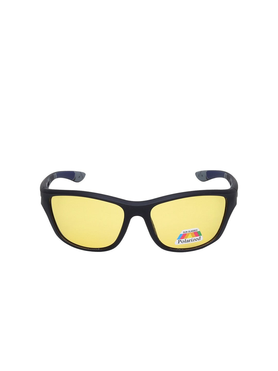 

GARTH Unisex Yellow Lens & Black Rectangle Sunglasses with UV Protected Lens