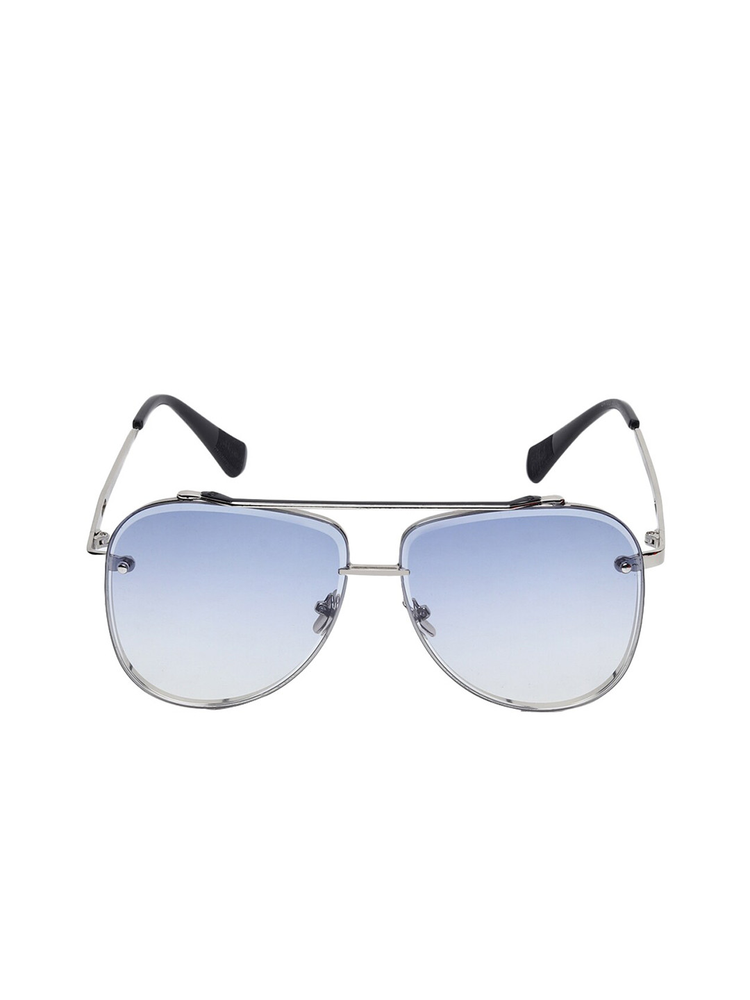 

GARTH Unisex Blue Lens & Silver-Toned Square Sunglasses with UV Protected Lens
