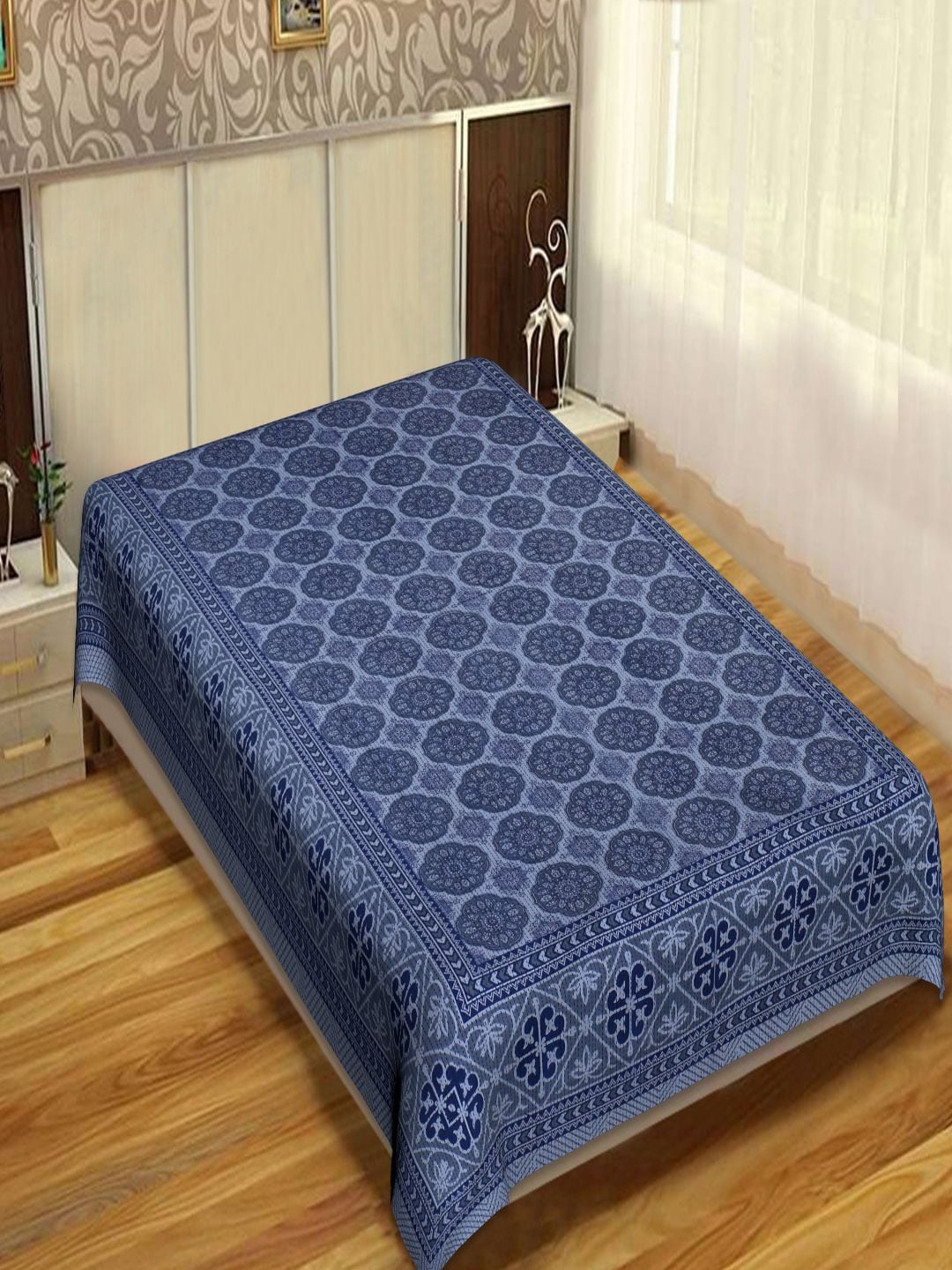 

INDHOME LIFE Unisex Multi Bedsheets, Blue