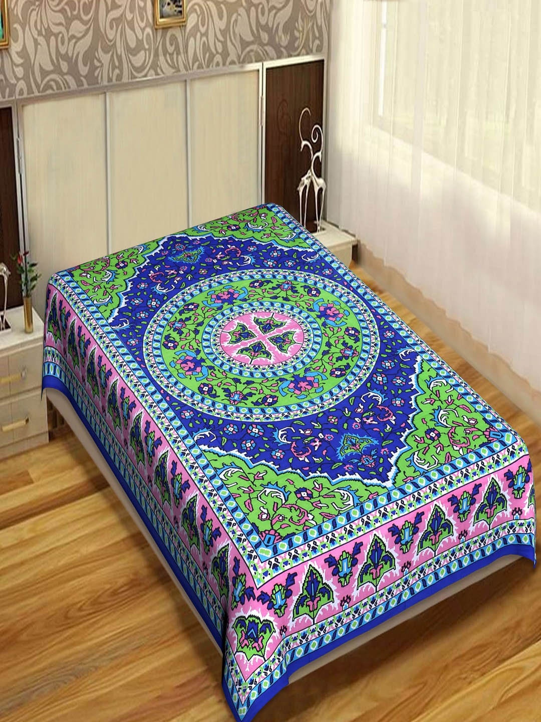 

INDHOME LIFE Unisex Multi Bedsheets, Blue