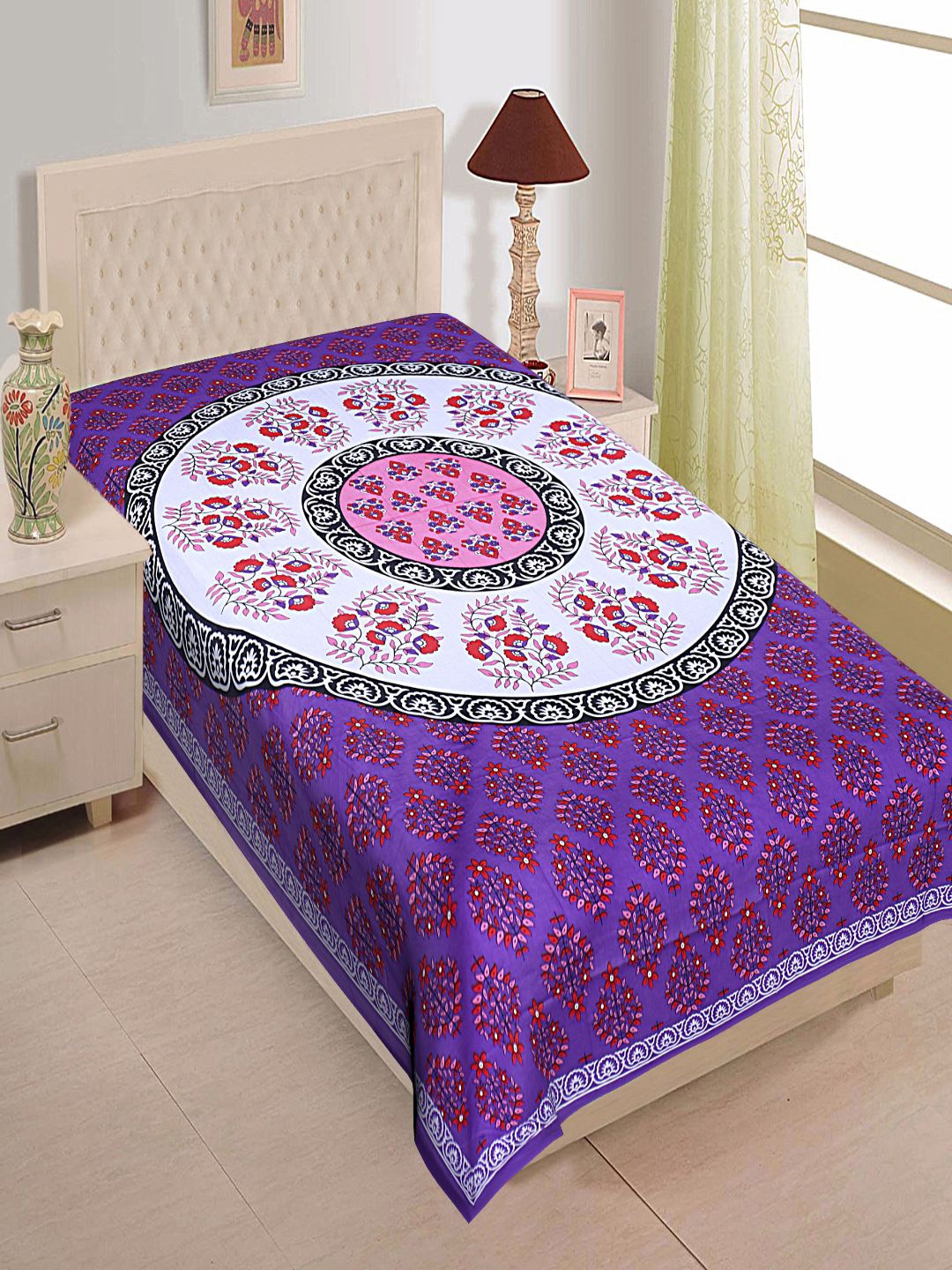 

INDHOME LIFE Unisex Purple Bedsheets