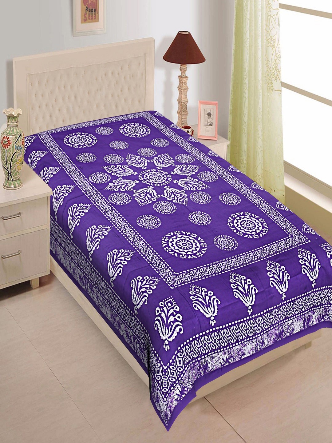 

INDHOME LIFE Unisex Purple Bedsheets