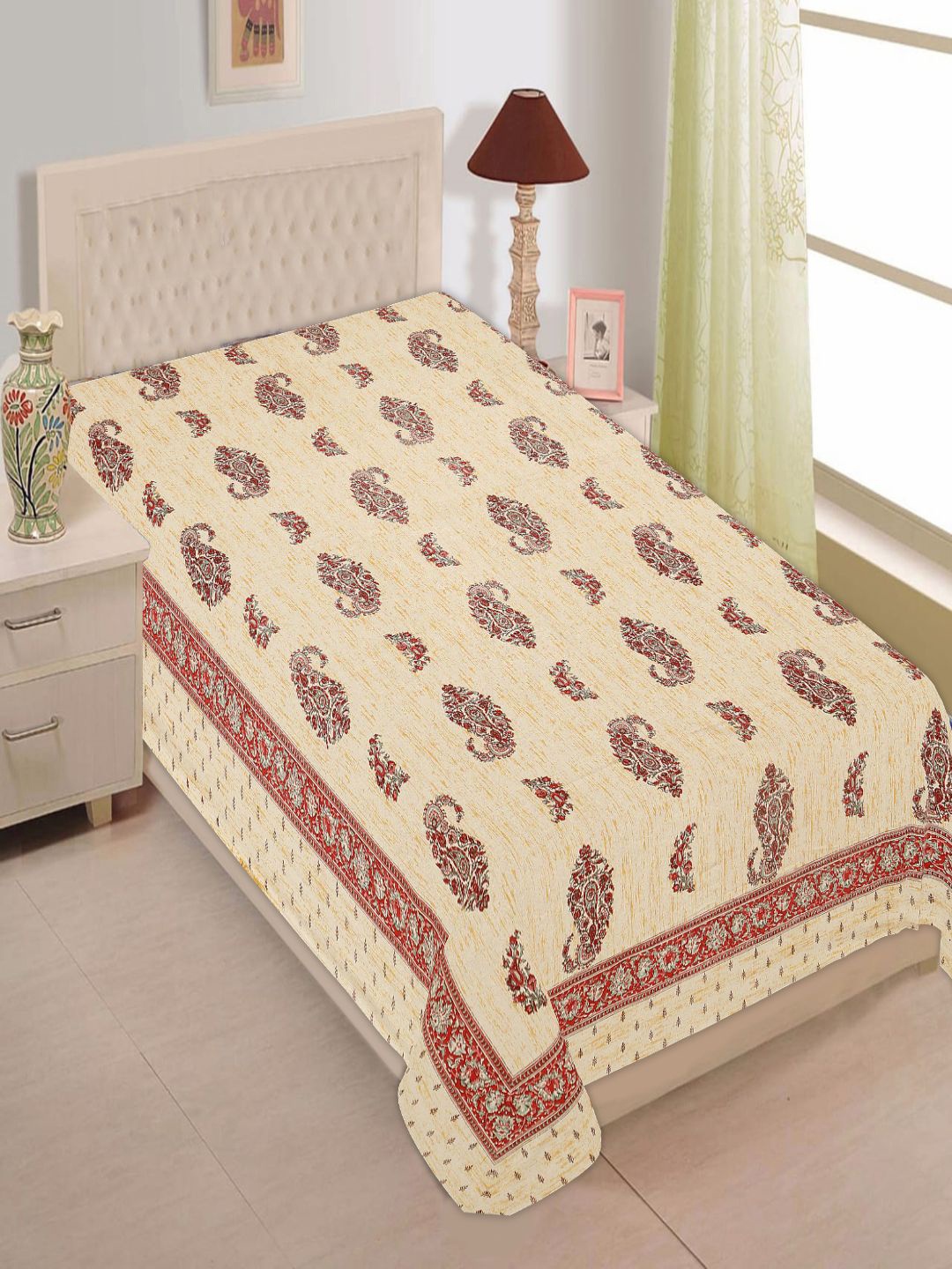 

INDHOME LIFE Unisex Multi Bedsheets, Beige