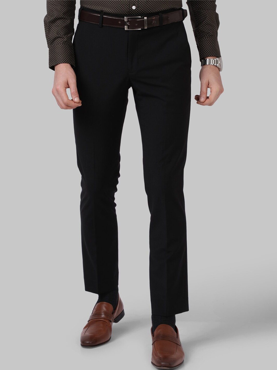 

Park Avenue Men Black Slim Fit Trousers