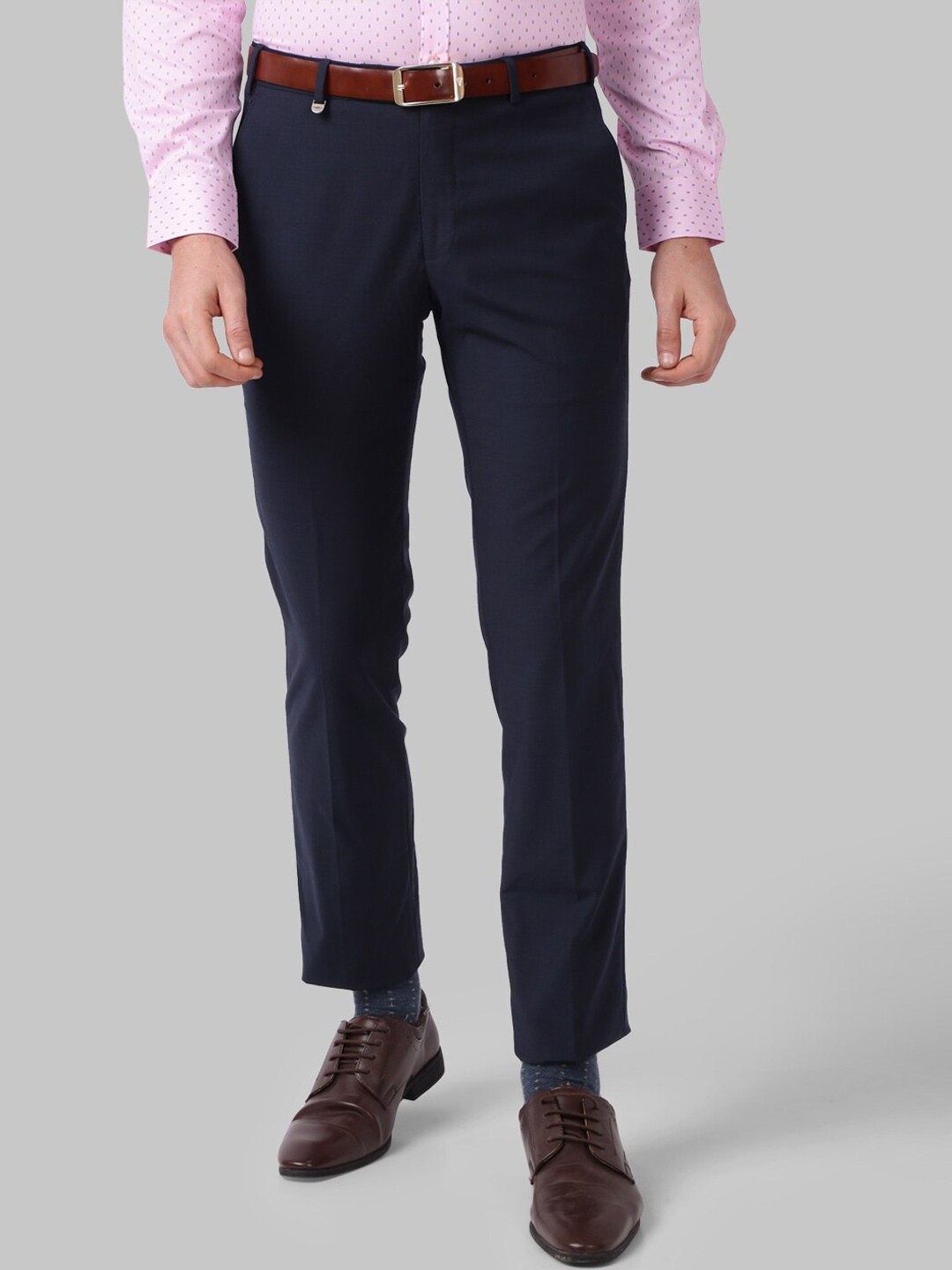 

Park Avenue Men Grey Slim Fit Trousers