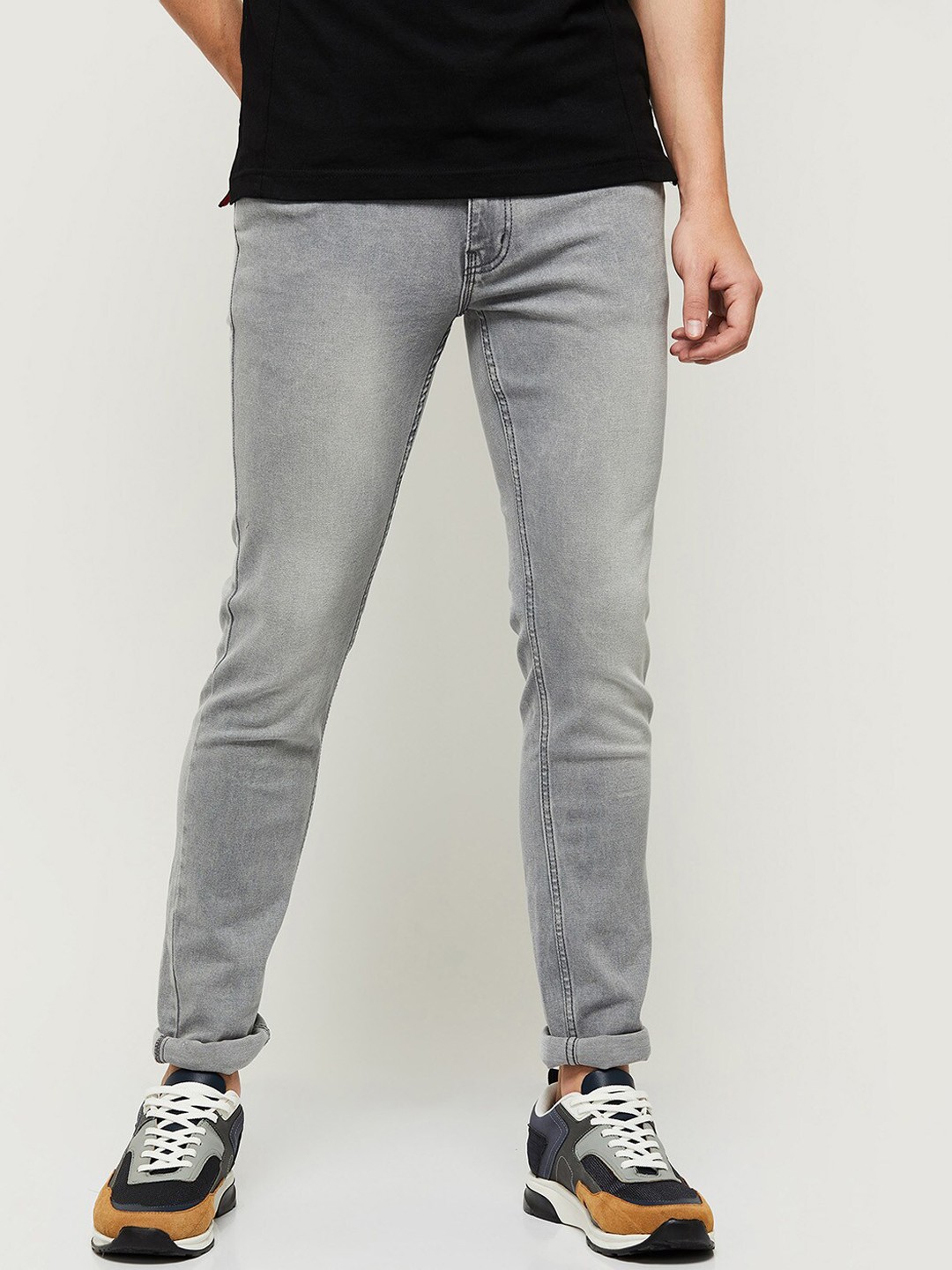 

Max Men Grey Non-Stretchable Regular Fit Casual Jeans