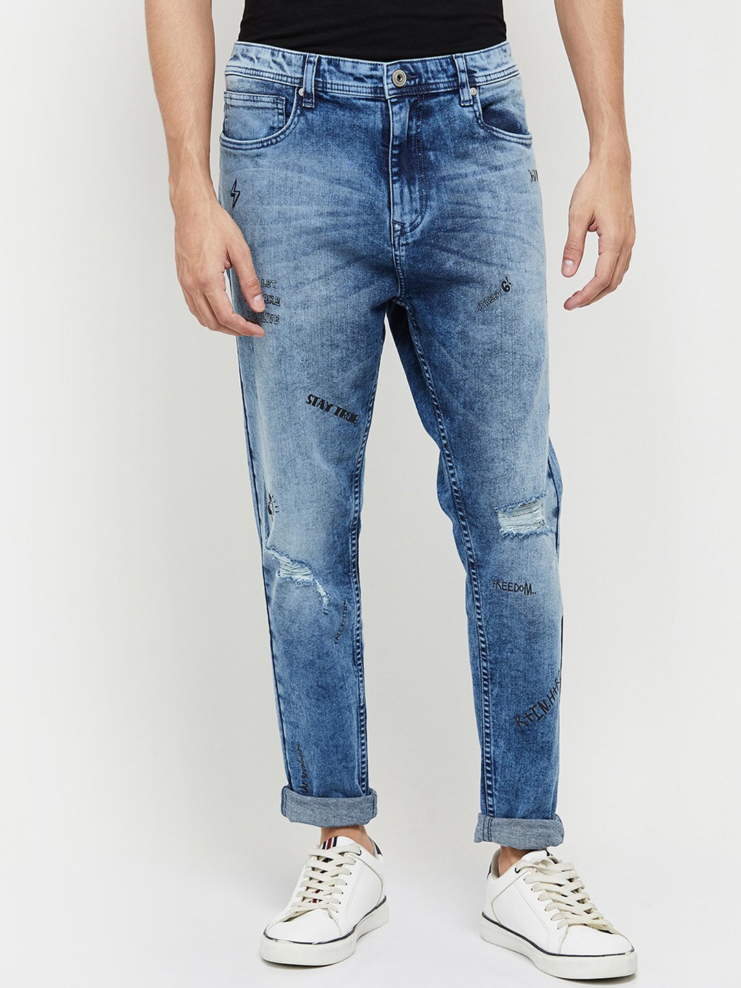 

max Men Blue Heavy Fade Jeans