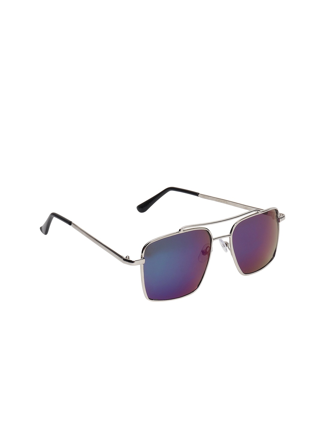 

GARTH Unisex Purple Lens & Silver-Toned Square Sunglasses with UV Protected Lens