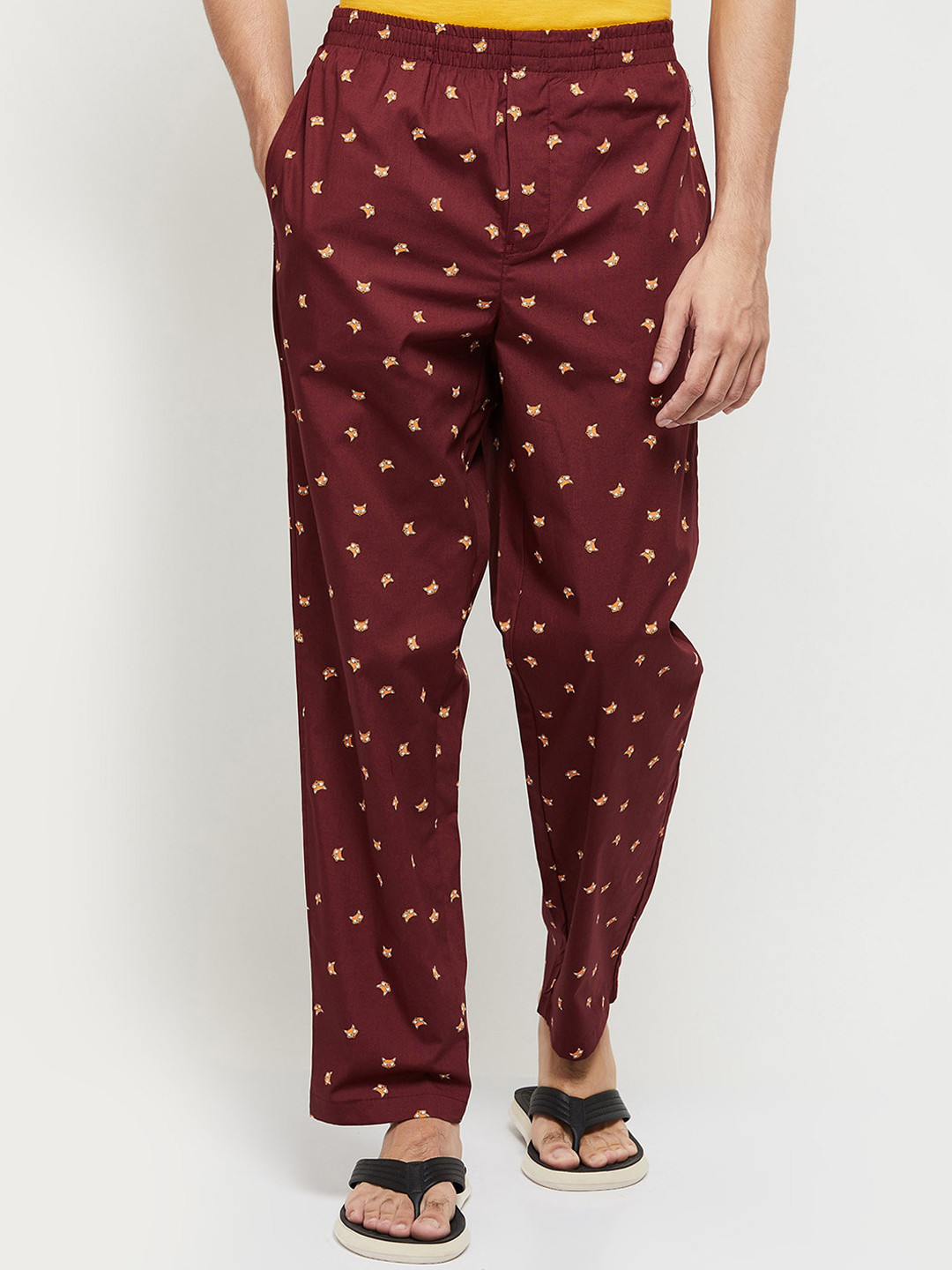 

Max Men Maroon Printed Pure Cotton Lounge Pants