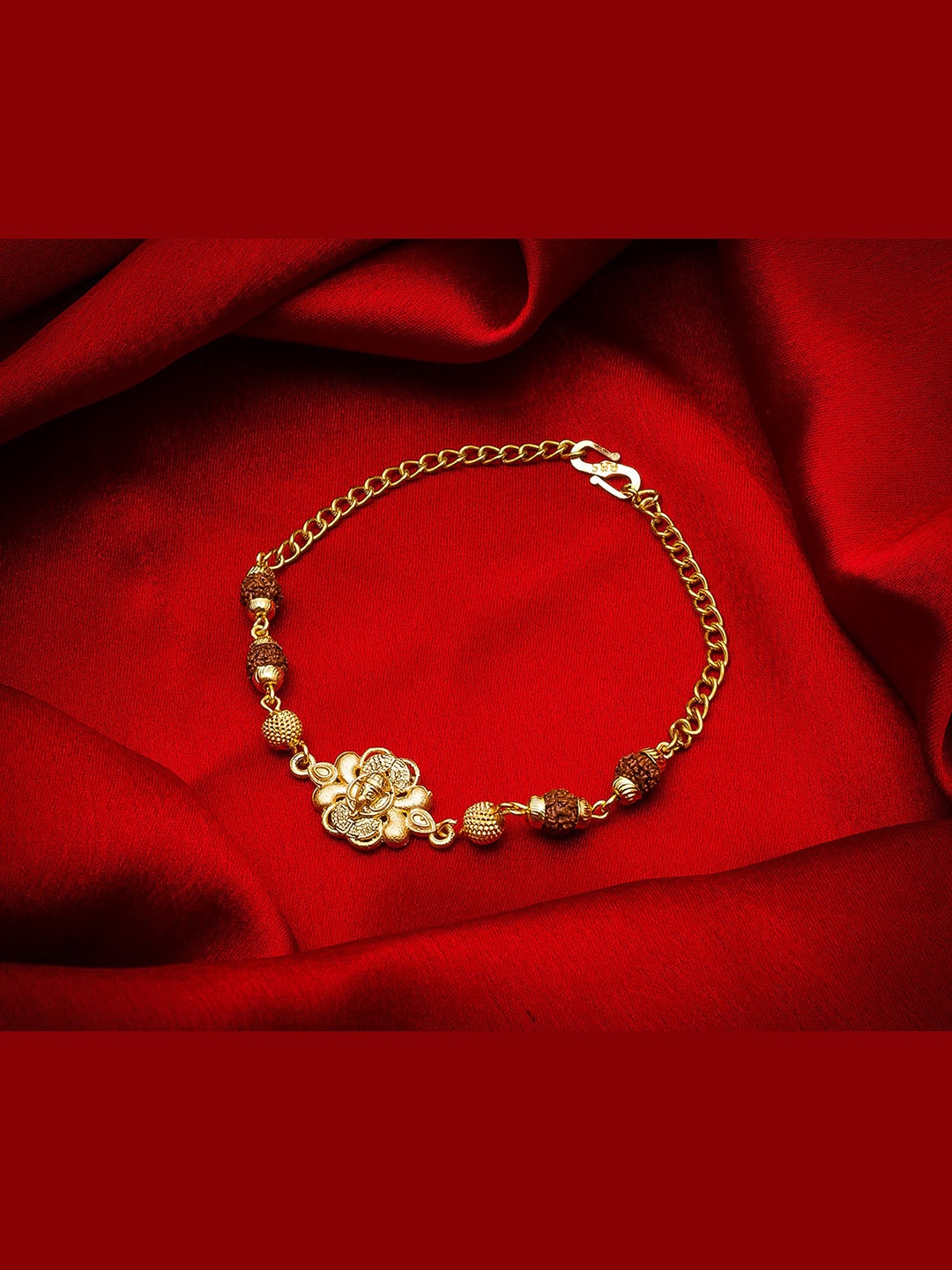 

Aadita Men Gold-Toned Handmade Rakhi